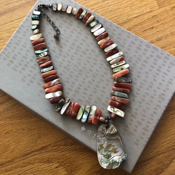 Rare Vintage Silpada Sterling Silver Red California Abalone Necklace N1046 - Picture 6 of 6